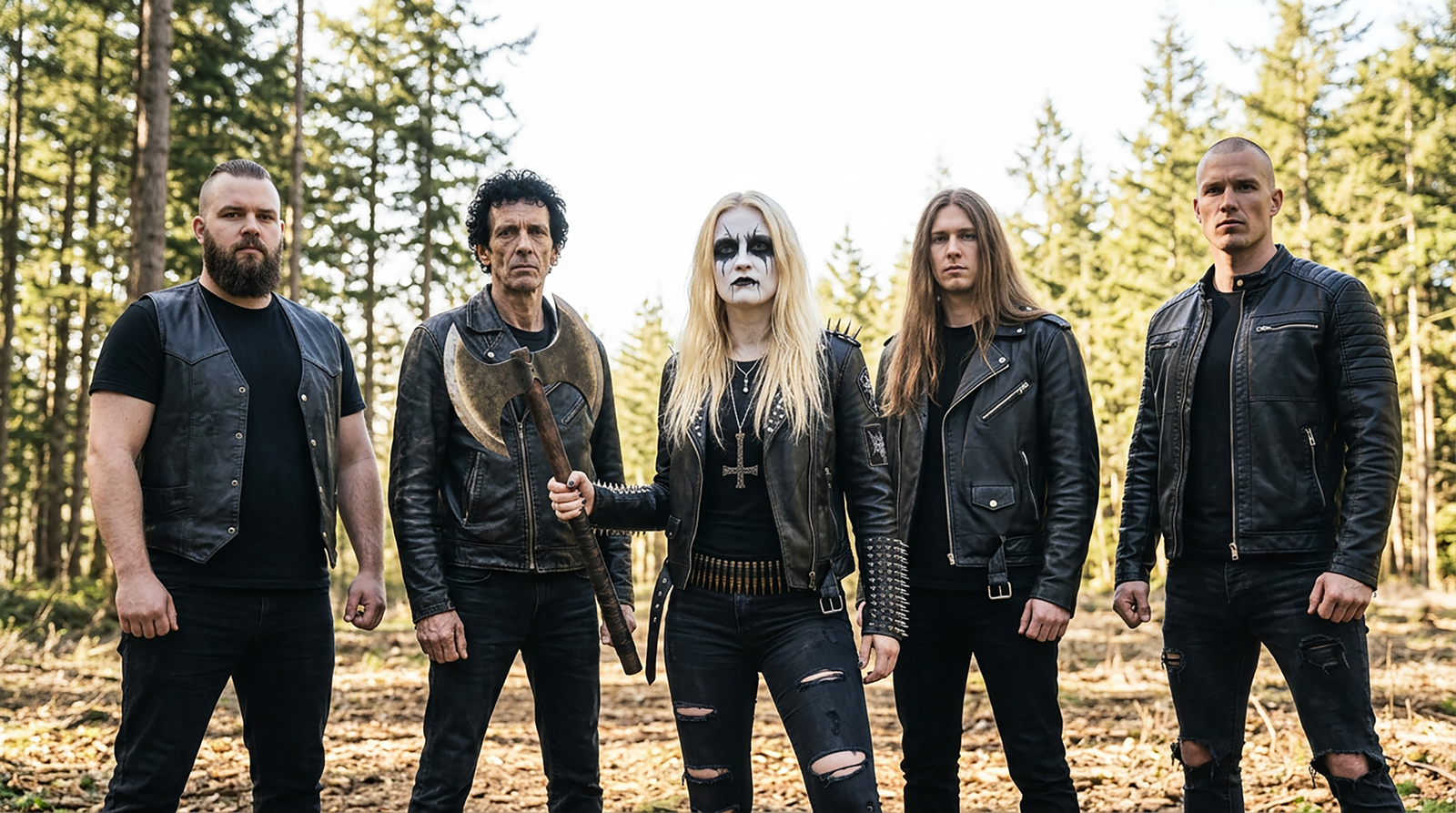 Sundown Throne band photo in the forest